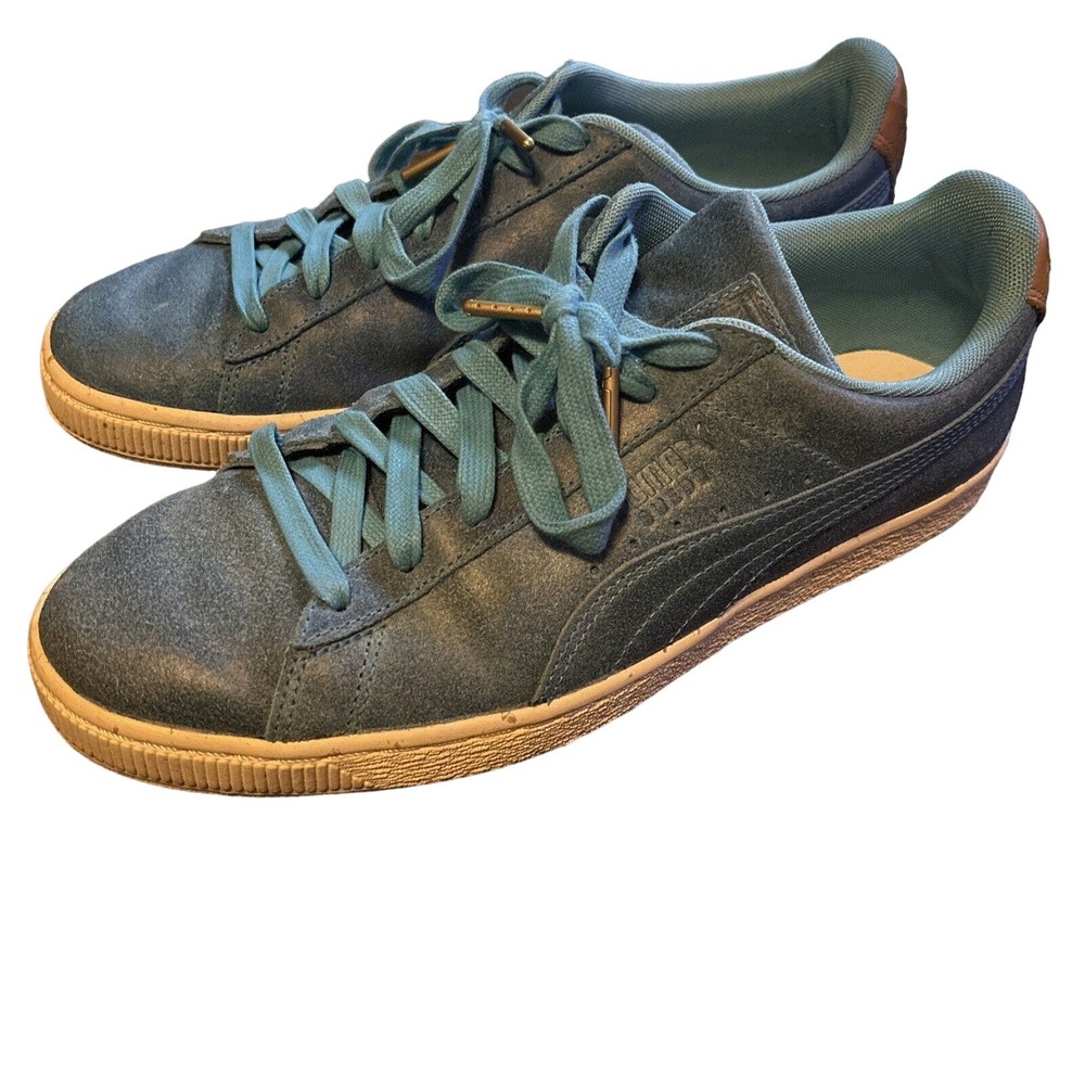 Puma Men's Suede Deco Aquarius / Golden Brown Blue Hard To Find